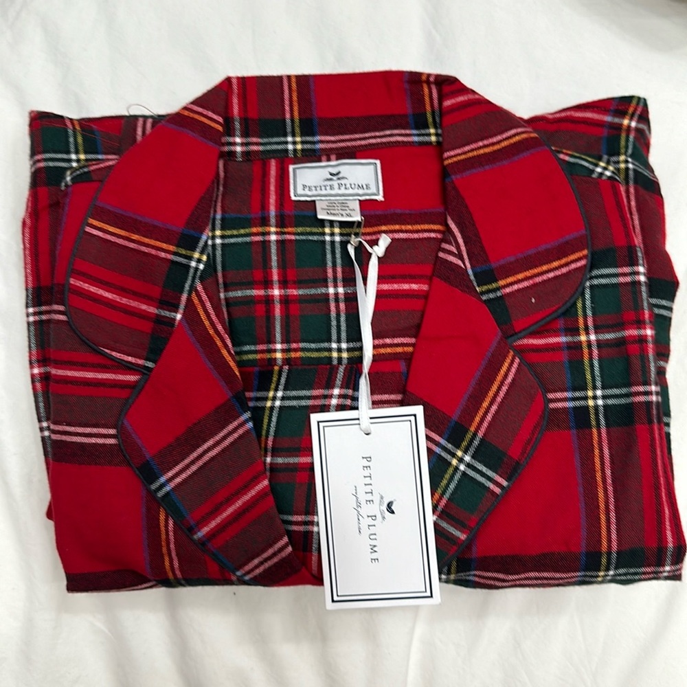 Petite Plume XL Imperial Tartan Pajama Set shirt and pants